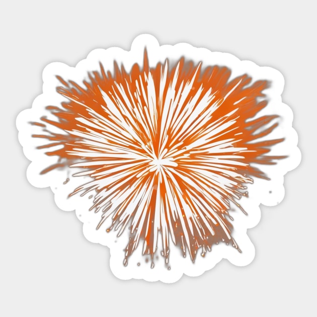 Explosive Orange Burst Graphic Tee Design No. 924 Sticker by cornelliusy